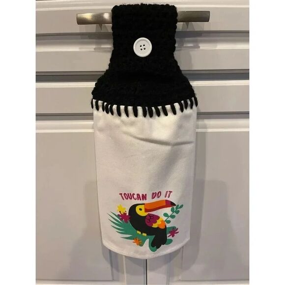 Crochet Top Kitchen Towel- Toucan Do It - Picture 1 of 3